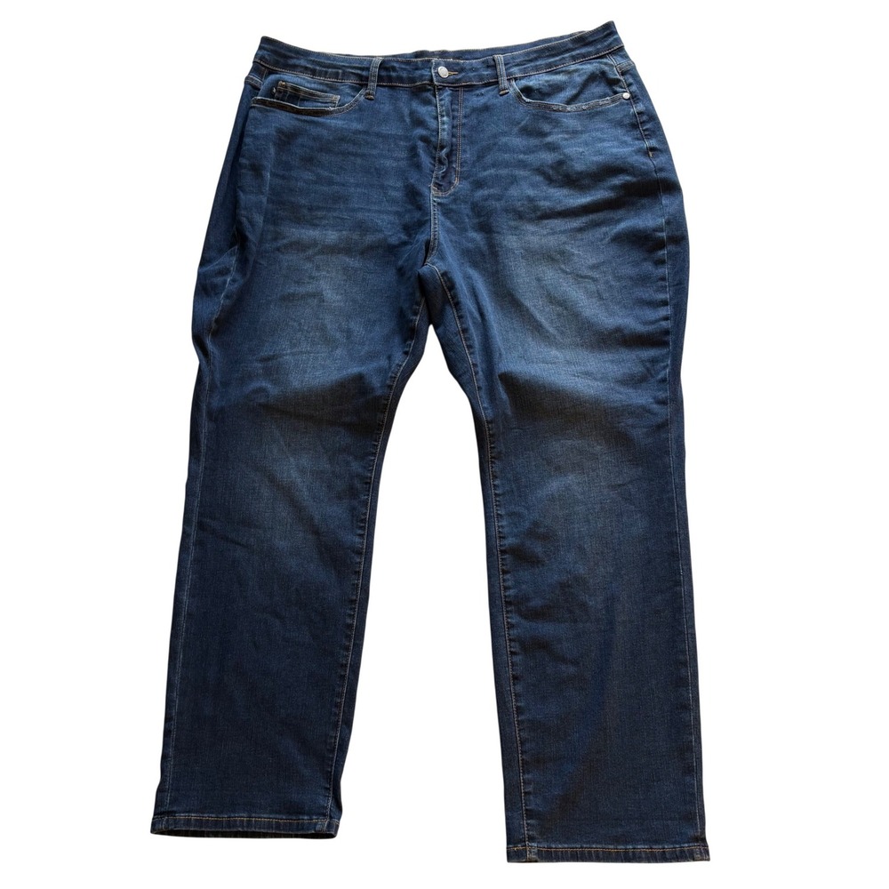 Judy Blue 22W‎ High Rise Boyfriend Jeans Dark Wash Non Distressed Cooling Tech